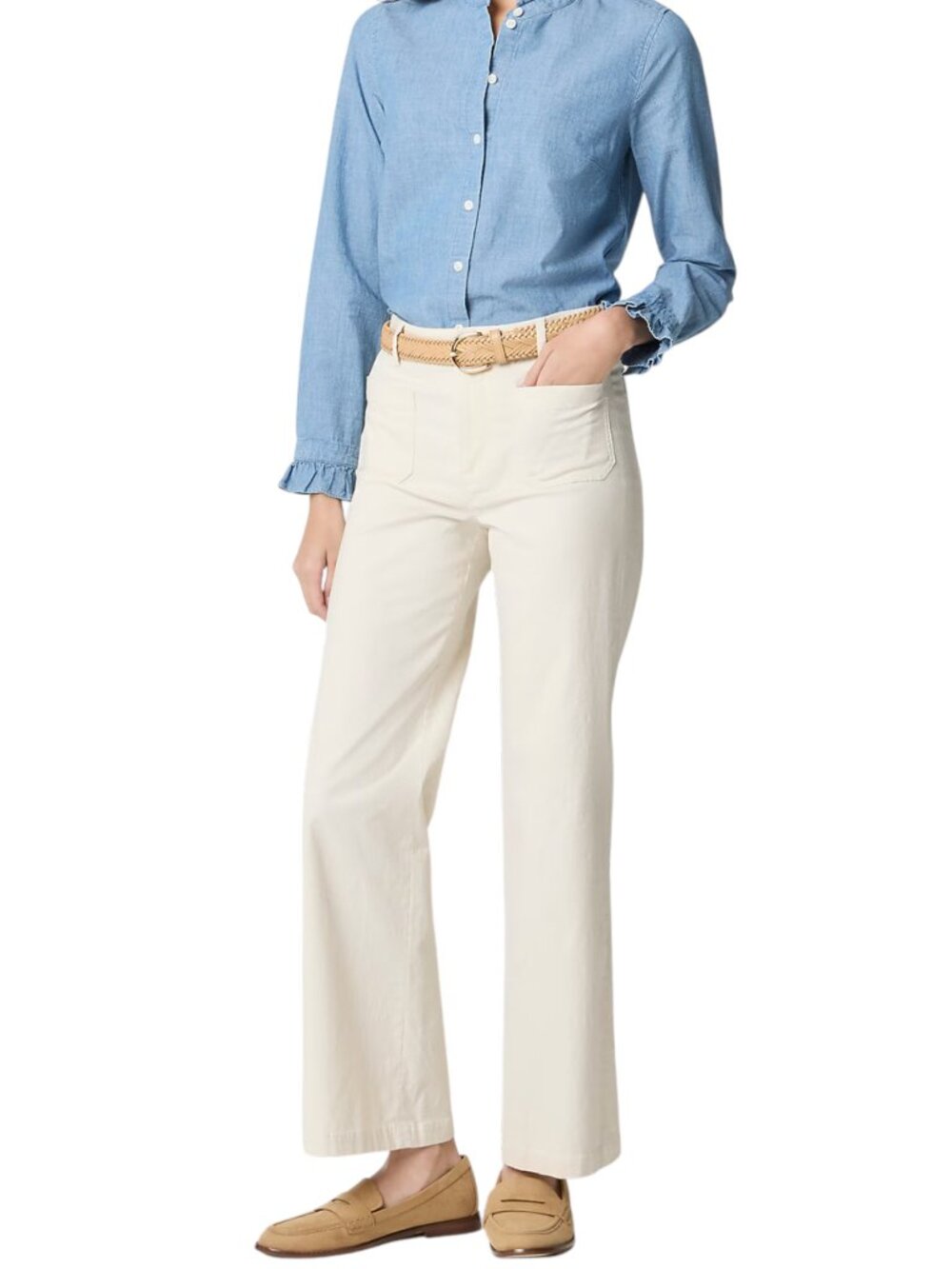 J.Crew Factory Lizzie High-Rise Patch-Pocket Wide-Leg Pants Size 29